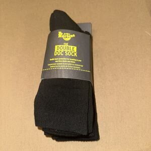 Dr. Martens Double Doc Sock Socks Black Padded Cotton Blend Men's Size M-L 9-14